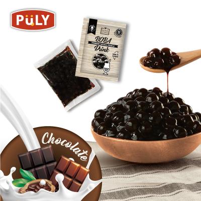 China New Product Instant Bubble Boba Tea Kit Instant Tapioca Pearls (Chocolate) for sale