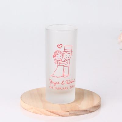 China Sublimation Shot Glasses Wholesale Hand Made Sports Logo Frosted Custom Viable Drinking Shot Glass for sale