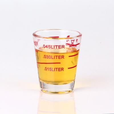 China Viable Custom Espresso Shot Glass Measuring Cups OEM Shot Glass Logo With Print for sale