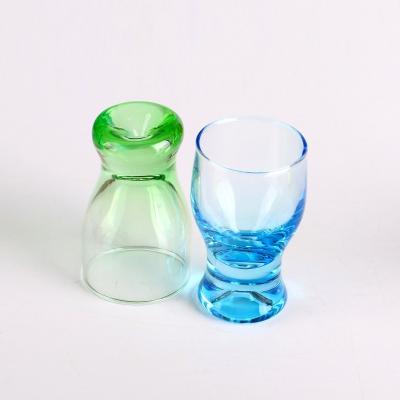 China Sustainable Color Frosted Sublimation Shot Glass 50ml Frosted Gradient Shot Glasses for sale