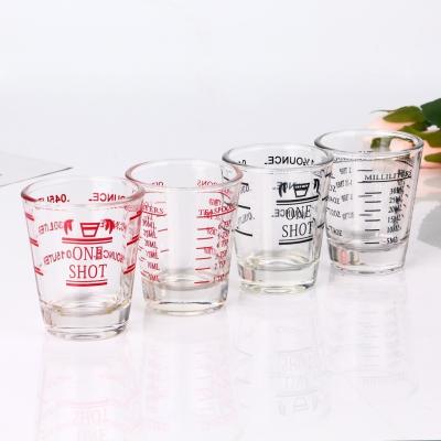 China Machine Made Clear Glass Shot Measuring Shot Glass Reusable Shot Glass Fast Viable Wholesale Fast Delivery Top for sale