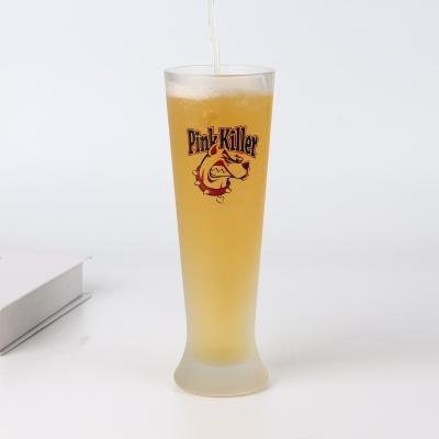 China Wholesale Big Swollen Soda Lime Man Beer Glass 16oz Pilsner for sale