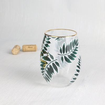 China Custom Simiplicity Blown Wine Tumbler Custom Stemless Glass Tumbler Personalize Wholesale Fast Shipping for sale