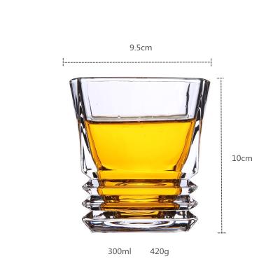 China Viable thick bottom whiskey glass, old fashion whiskey crystal clear glass, whiskey glass crystal for sale