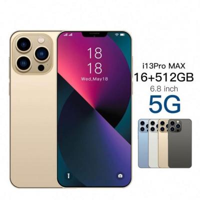 China Dual SIM Card i13 pro 6.7 inch 12GB+512GB Android smartphone 10 core 5G LET 3 camera factory wholesale mobile phone for sale