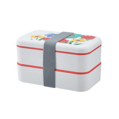 China Viable Square Environmental Protection Wheat Straw Lunch Box PLA Material Portable Lunch Box for sale