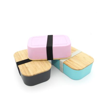 China Sustainable Customize Logo Eco - Friendly Cornstarch Lunch Bento Box Compartment Food PLA Box for sale