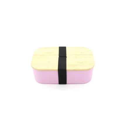 China Sustainable Biodegradable Cornstarch Bento Lunch Box PLA Food Container With Bamboo Lid for sale