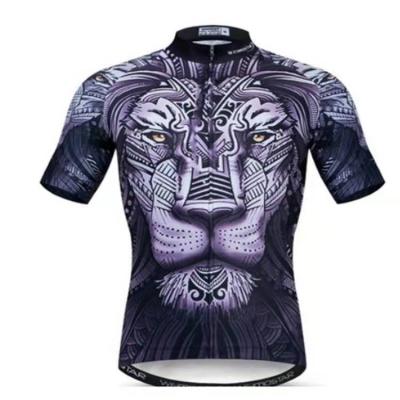 China New Fashionable Wholesale Breathable Tiger Printed Male Short Sleeve Sportswear For Gym And Cycling for sale