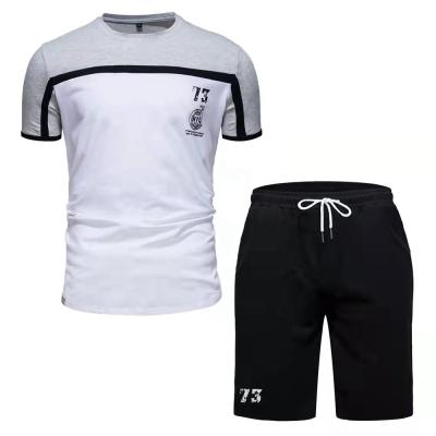 China Amazon QUICK DRY hot sale men's short sleeved T-shirt 2022 new summer shorts set printing fashion European and American wholesale for sale