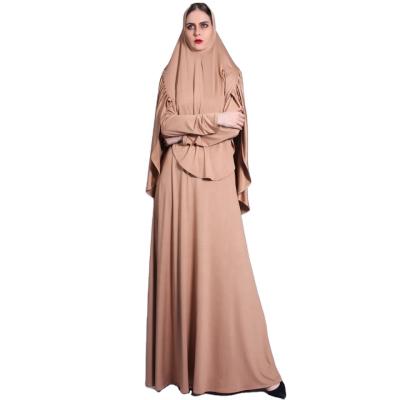 China Daily Casual Formal Ramadan 2021 Women's Abaya Long Dress Abaya Turban Suit Swing Dress Solid Color Compact Muslim Dresses for sale