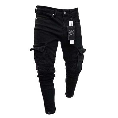 China QUICK DRY 2021 Stretch Holes In The Knees And Zippers Hip Pants Jeans For Men for sale