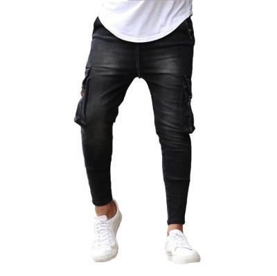 China 2021 Autumn Multi-pocket Zipper Embellishment Stretch Men's Jeans Pants Breathable Trousers for sale