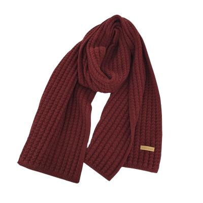 China Winter European American wholesale cashmere knitting Korean version wool unisex shawls pure color all-match scarf for sale