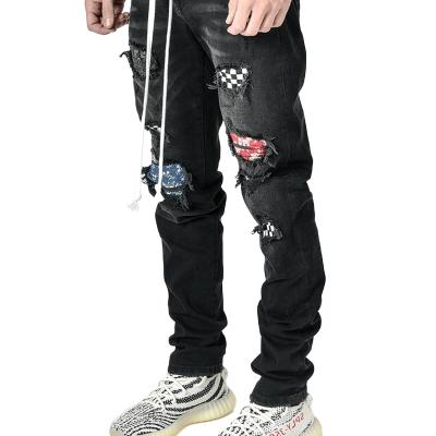 China 2021 new men's high end slim broken jeans fashion viable good prices for sale