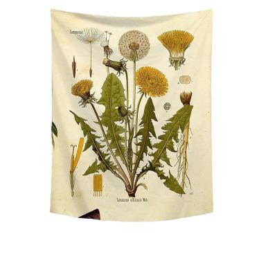 China Plain Wholesale Plants Tapestry Wildflowers Tapestry Wall Hanging Nature Landscape Floral Tapestry for sale