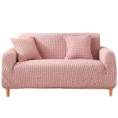 China Modern Cotton Seersucker Sofa Slipcover With Skirt Stretch Sofa Couch Slipcover Easy Fitted Universal Chair Furniture Protector for sale