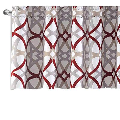 China Simple Custom Made Alexander Spiral Geo Trellis Pattern Valance Rod Pocket Size Window Curtain for sale