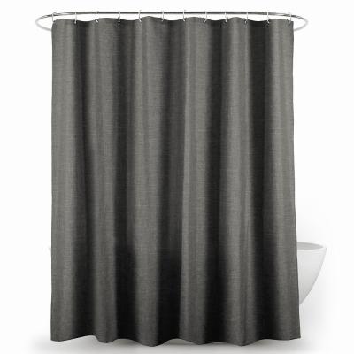 China Sustainable Wide Shower Curtain , Linen Like Fabric 240GSM Heavy Shower Curtain For Bathroom With Hooks Luxury Hotel Washable for sale