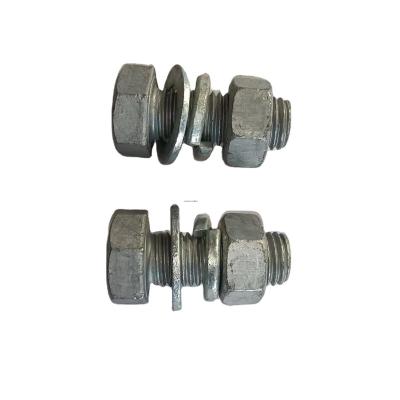 China Electrical Cable Fitting Hot Dip Hex Bolt And Nut / Galvanized Carbon Steel Bolt And Nut for sale