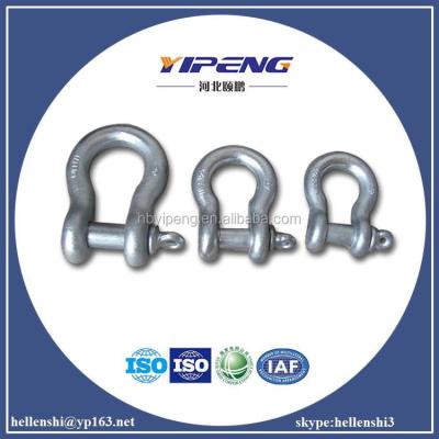 China Lifting Fittings US Type U Shackle / Screw Pin Anchor Bow Shackle for sale