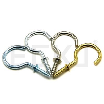 China ECKJ Wenzhou Factory Wholesale Price Copper Screw Hooks Hook Cup Screws Brass Cup Hooks for sale