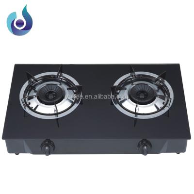 China Home use tempered glass gas stove with2 black burner cap YD-GSG212A for sale