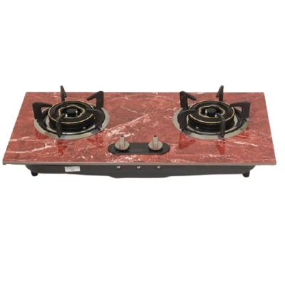 China Household Granite Marble Glass Panel Built In 2 Burner Gas Cooker China Gas Stove Supplier Free Sample for sale