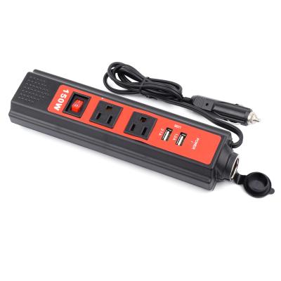 China 10 A Protect Fuse 150W Power Inverter 2 AC Outlets 12V DC To 110V AC Car Inverter With Dual USB Chargers for sale