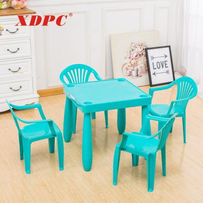 China Modern Modern Baby Preschool Kids Plastic Dining Table and Chairs for Kids for sale