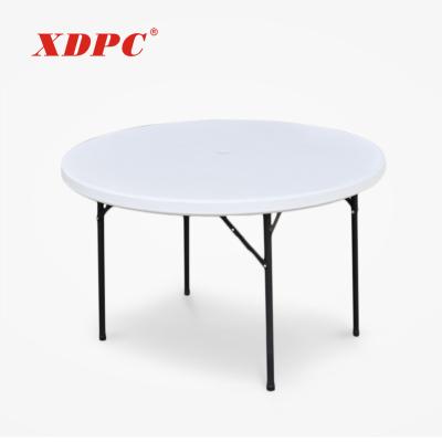 China Eco-friendly 6 Seat Plastic Round Banquet Garden Folding Dining Table For Wedding Events for sale