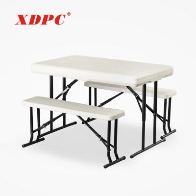 China Eco - Friendly Outdoor Patio Beach Garden Plastic Folding Beer Table And Bench for sale