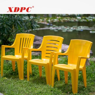 China Eco - Friendly Modern Outdoor Custom Color Yellow Stackable Plastic Garden Chair for sale