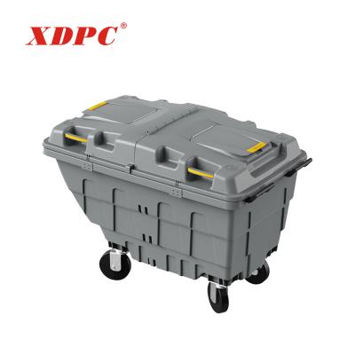 China Sustainable Outdoor 550 Liter Waste Bin Waste Container Cart With Four Wheels for sale