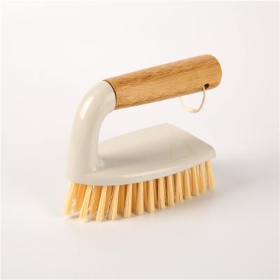 China Sustainable Home Use Daily Supplies L Shaped Cleaning Scrub Brush Bamboo Cleaning Brush For Kitchen for sale