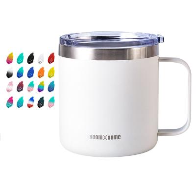 China Sustainable Customizable Stainless Steel Vacuum Design Insulated White Coffee Mug With Lid for sale