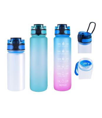 China Sustainable 0.6 liter BPA Tritan FREE sports water bottle with wide mouth and 1 click open lid with weather maker for sale