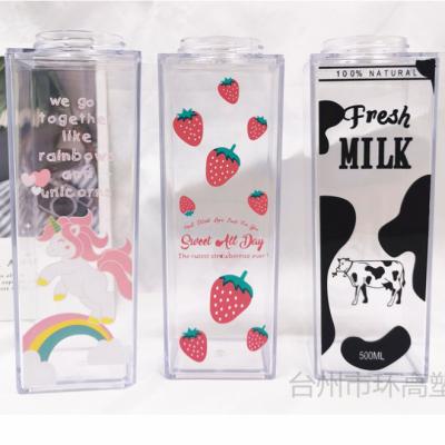 China Juice Square Transparent Clear Plastic Milk Carton 1000ml Water Bottle Customized By Viable Supplier for sale