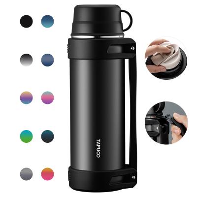 China Tafuco Stainless Steel Water Pot Travel Drink Bottle Viable Termos Insulated Carafe With Folding Handle for sale