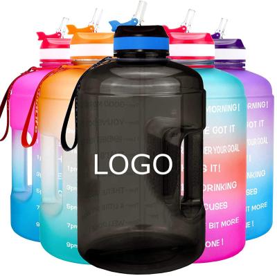 China Sustainable Progressive Color BPA FREE Custom 32oz Water Bottle Sports Drinking Bottle Leak Proof Plastic Gym Sports Bottles With Time Marker for sale