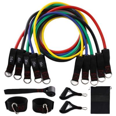 China Durable Amazon Wholesale Hot Sayle Yoga Stretch Band Latex High Tension Elastic Rope Thickening Heavy 11 Piece Resistance Band Set for sale