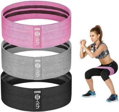 China Fitness Exercise Supplier 3 Te Rich Resistance Bands For Legs And Butt, Fabric Workout Loop Bands, Resistance Bands Logo for sale