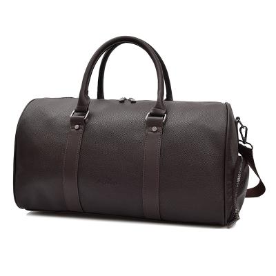 China Factory Wholesale Faux Leather Gym Duffel Bags Ladies Waterproof Eco-friendly Travel Bag Organizer With Shoe Compartment for sale