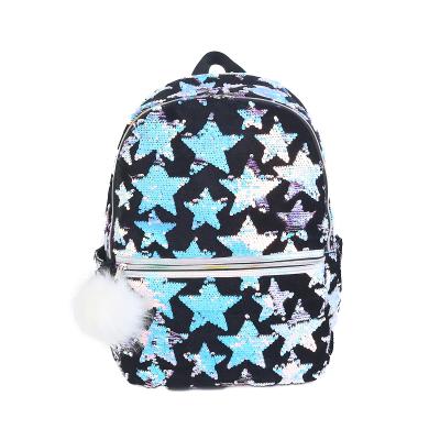 China Fashionable Multi Functional Customized Anti-theft Mermaid Stars Sequin Design School Light Weight Girls White Holographic Backpacks for sale