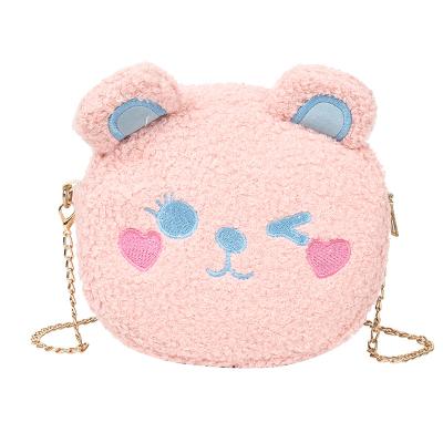 China 2021 Cute Durable Fashionable Body Bag Fur Teddy Bear Cartoon Toddler Girl Toddler Girl Cross Customized Logo Chest Sling Messenger Plush Shoulder Bag for sale