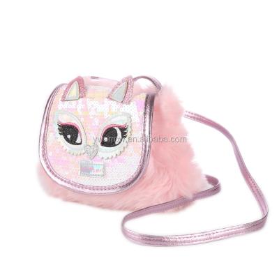 China 2020 Hot Selling Fashionable Plush Owl Pattern Durable Cross - Body Bag Comfortable Faux Fur Girl Customized Logo Chest Sling Messenger Shoulder Bag for sale