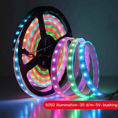 China Built-in 5v 60d/m IC RGB Full Color Working Low Voltage Light Bar 5050 Led Phantom Light Strip wholesale dreamlites for sale