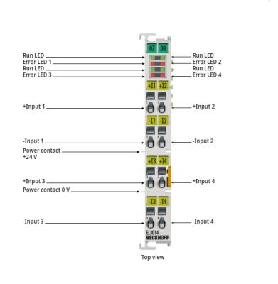 China Beckhoff EL3014 | EtherCAT terminal, 4 channel analog input, current, 0 -20 mA, 12 bit, differential EL3014 for sale