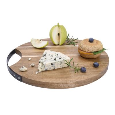 China Eco-Friendly Durable High Quality Double Sided Acacia Chopper Round Cutting Board for sale