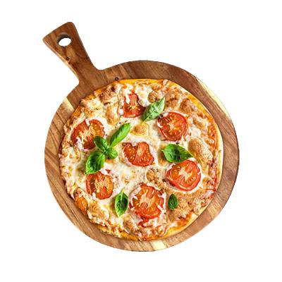 China Viable High Quality 100% Natural Acacia Wood Cutting Board The Round Cheese Boards Pizza Cutting Board for sale